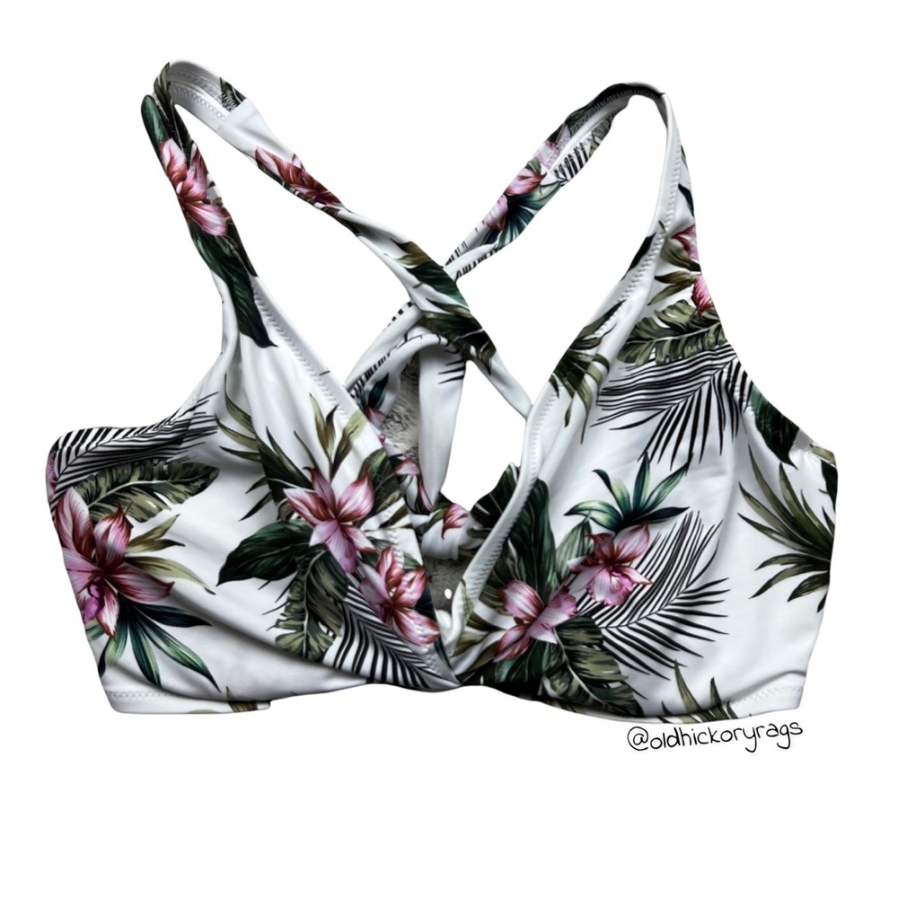 Shade & Shore Tropical Print Bikini Top - Size 38 DD